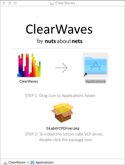 Disk Image for Clear Waves for MacOS